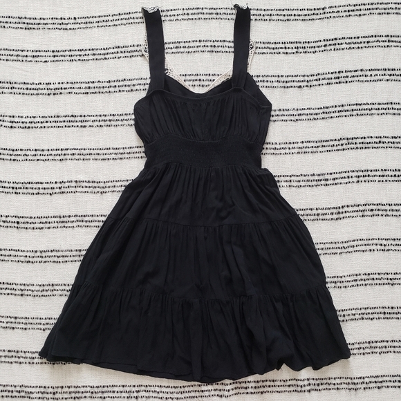 Ruby Rox Vintage Y2K Black Midi Dress with Flower Pattern - Small - Picture 3 of 6